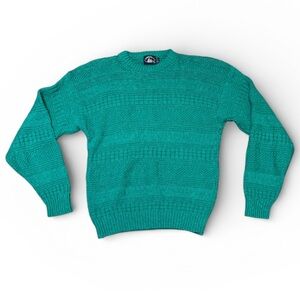 Men's Boathouse Row Fisherman Cable Knit Sweater Bright Teal Size Large